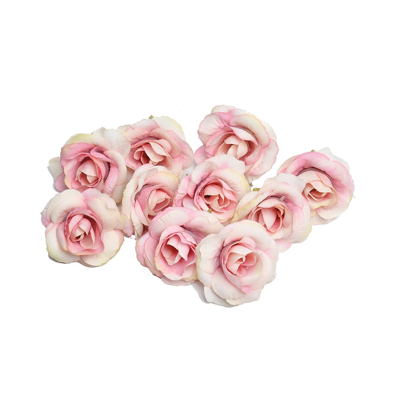 ELECTROPRIME 10 Sets 4cm Artificial Flower Silk Rose Flower Head for Wedding Party Home Decoration(Red)