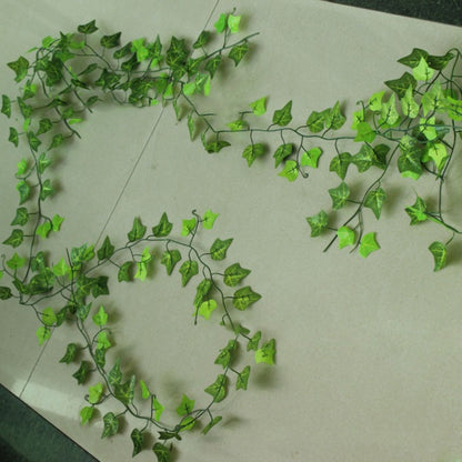 ELECTROPRIME 12 PCS 2.4M Artificial Ivy Green Leaf Garland Plants Vine Fake Home Decor PlasticFlower Rattan String
