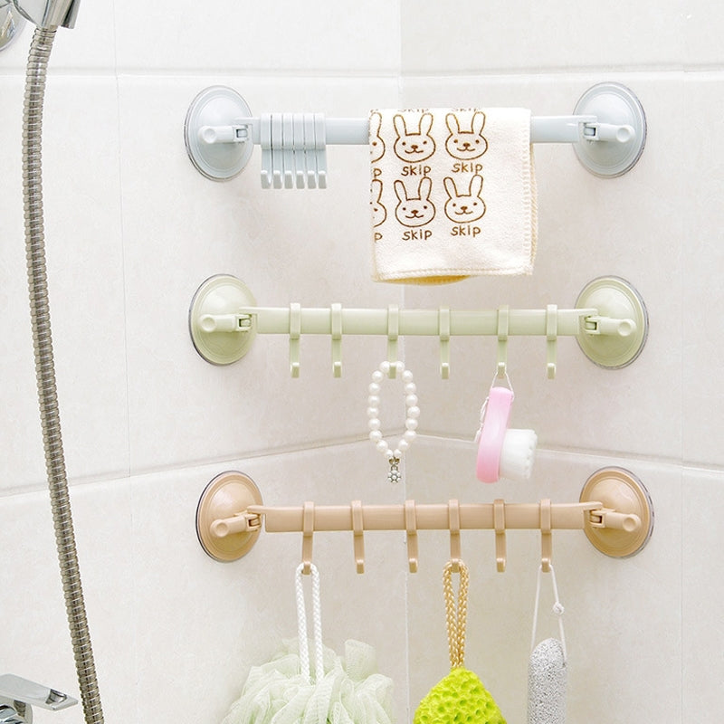 ELECTROPRIME Kitchen Bathroom Wall Powerful Sucker Towel Hook Creative Wall Hanging Hook(Beige)