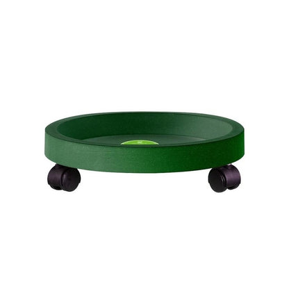 ELECTROPRIME Universal Round Wheels Pot Tray Easy Moving Plant Pot Tray Garden Plate Plastic Stand(Green)