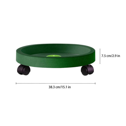 ELECTROPRIME Universal Round Wheels Pot Tray Easy Moving Plant Pot Tray Garden Plate Plastic Stand(Green)