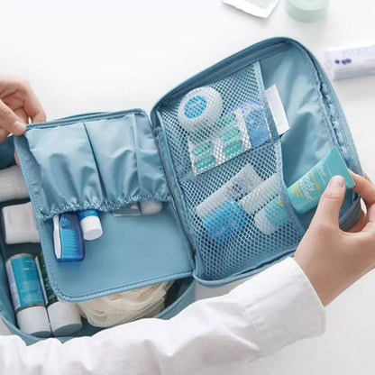 ELECTROPRIME Convenient Travel Cosmetic Makeup Toiletry Case Wash Organizer Storage Pouch Bag(Sky blue)