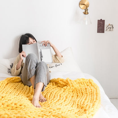 ELECTROPRIME Fashion Handmade Polyester Blanket, Size:80X100cm(Yellow)