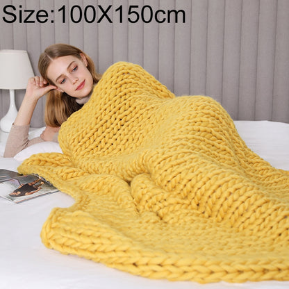 ELECTROPRIME Fashion Handmade Polyester Blanket, Size:100X150cm(Yellow)