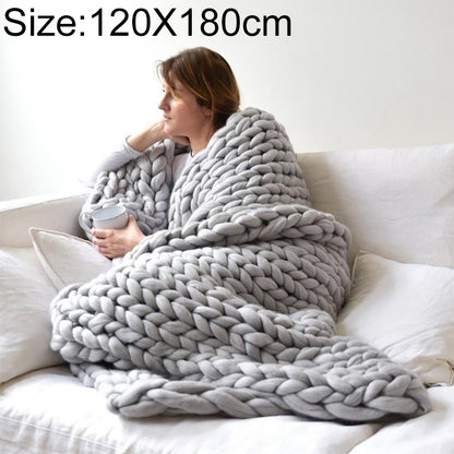 ELECTROPRIME Fashion Handmade Knitted Wool Blanket, Size:120X180cm(Grey)
