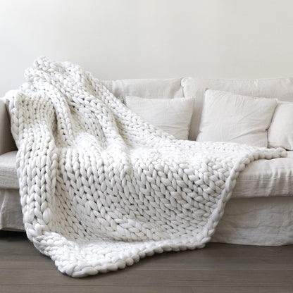 ELECTROPRIME Fashion Handmade Knitted Wool Blanket, Size:120X180cm(Grey)