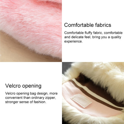 ELECTROPRIME Cute Princess Girl Mini Cross body Bag Fashion Bowknot Imitation Fur Shoulder Messenger Bag Purse(Caramel Colour)