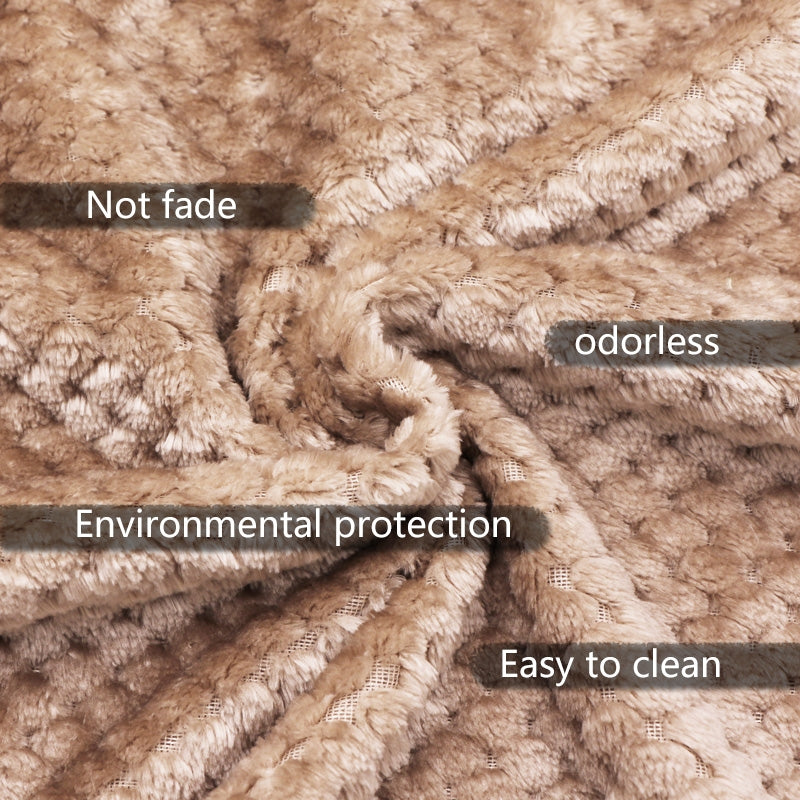 ELECTROPRIME Thicken Solid Color Mesh Pineapple Flannel Blanket Coral Fleece Air Conditioning Sofa Cover Winter Warm Sheets Easy Wash Faux Fur Blankets, Size:120x200cm(Pink)