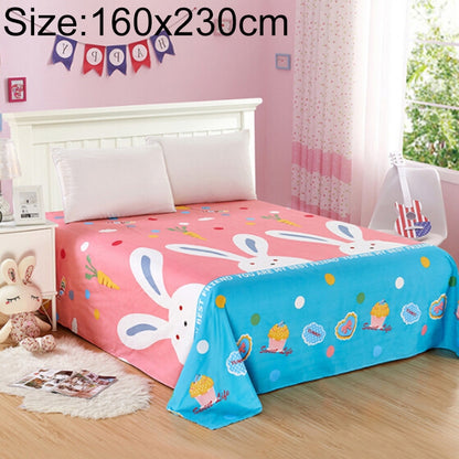ELECTROPRIME Student Dormitory Double Single Grinding Skin-Friendly Multi-Size Multi-Function Sheet, Size:160X230cm(White Rabbit)