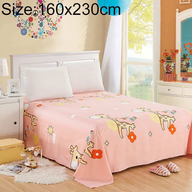 ELECTROPRIME Student Dormitory Double Single Grinding Skin-Friendly Multi-Size Multi-Function Sheet, Size:160X230cm(Running Giraffe)