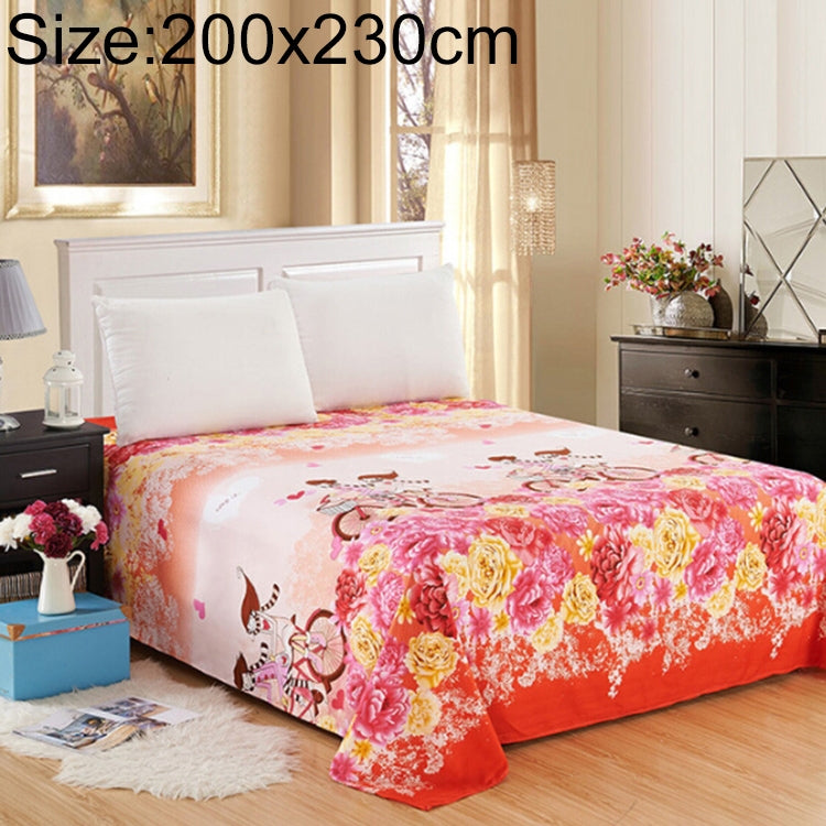 ELECTROPRIME Student Dormitory Double Single Grinding Skin-Friendly Multi-Size Multi-Function Sheet, Size:200X230cm(Cycling Lovers)