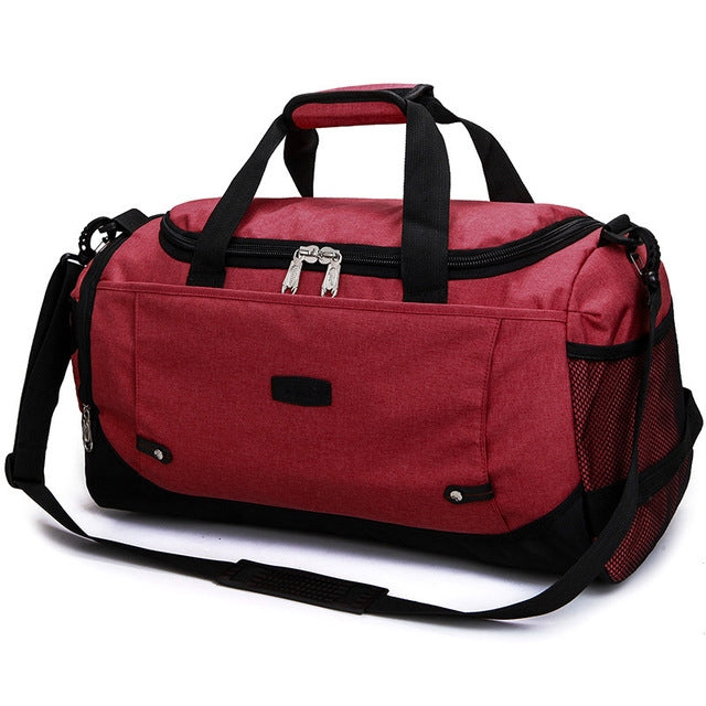 ELECTROPRIME Mens / Ladies Large Capacity Travel Bags Portable Multifunctional Handbag(Red)