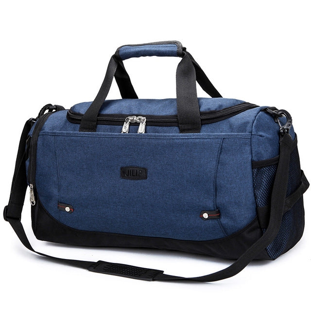 ELECTROPRIME Mens / Ladies Large Capacity Travel Bags Portable Multifunctional Handbag(Denim Blue)