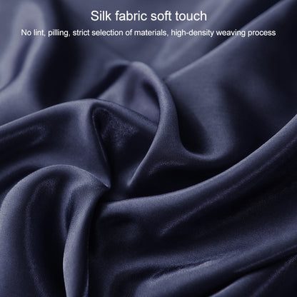 ELECTROPRIME Home Ice Silk Simulation Silk Four-Piece Pillowcase Flat Sheet Fitted Sheet Set, Size:US-King:198x203x35cm(Violet)