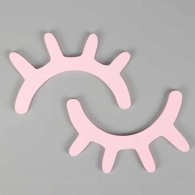 ELECTROPRIME 1 Pair Cute Wooden 3D Eyelash Wall Sticker Decor Bedroom Background Wall Sticker(Pink)