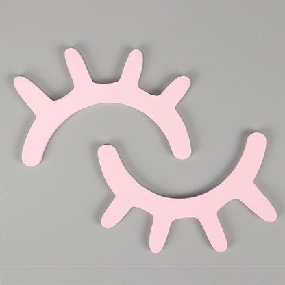 ELECTROPRIME 1 Pair Cute Wooden 3D Eyelash Wall Sticker Decor Bedroom Background Wall Sticker(Pink)