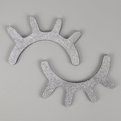 ELECTROPRIME 1 Pair Cute Wooden 3D Eyelash Wall Sticker Decor Bedroom Background Wall Sticker(Silver)