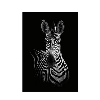 ELECTROPRIME Simple Black and White Animal Decoration Painting Study Living Room Sofa Background Wall Painting Without Frame, Size:40X60cm(Zebra)
