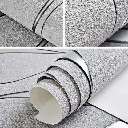 ELECTROPRIME Simple 3D Water Ripple Non-woven Wallpaper Home Decoration Wall Sticker(Light Grey)