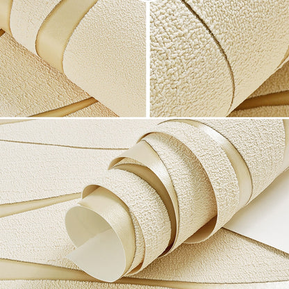 ELECTROPRIME Simple 3D Water Ripple Non-woven Wallpaper Home Decoration Wall Sticker(Beige)