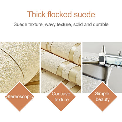 ELECTROPRIME Simple 3D Water Ripple Non-woven Wallpaper Home Decoration Wall Sticker(Beige)