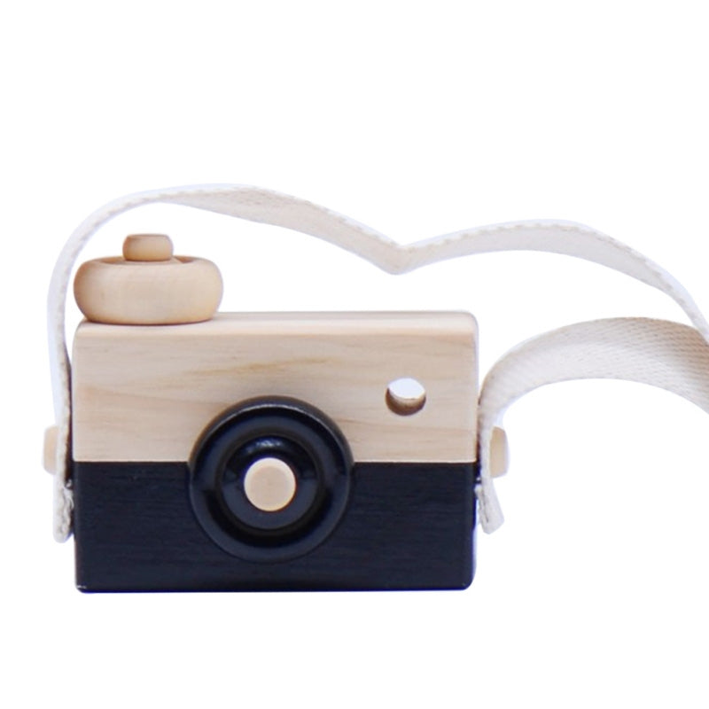 ELECTROPRIME Children Wooden Camera Photography Props Creative Hand Made Toys Photo Props Decorative Ornaments(Black)