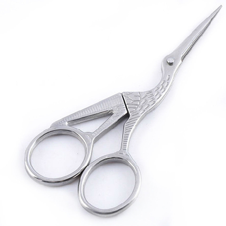 ELECTROPRIME Crane Tailor Scissor Cross Stitch Retro Craft Sewing Scissor, Color:Silver