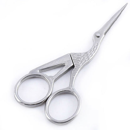 ELECTROPRIME Crane Tailor Scissor Cross Stitch Retro Craft Sewing Scissor, Color:Silver
