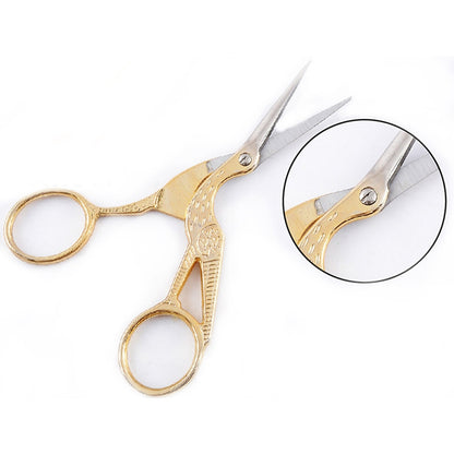 ELECTROPRIME Crane Tailor Scissor Cross Stitch Retro Craft Sewing Scissor, Color:Silver