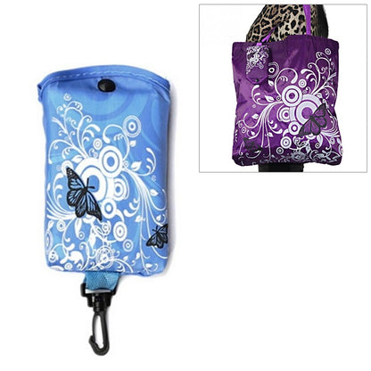 ELECTROPRIME Foldable Shopping Bag Butterfly Flower Oxford Fabric Shoulder Bag Reusable Tote Bag(Sky Blue)