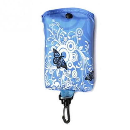 ELECTROPRIME Foldable Shopping Bag Butterfly Flower Oxford Fabric Shoulder Bag Reusable Tote Bag(Sky Blue)