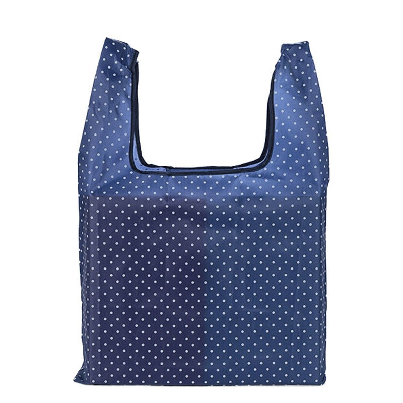 ELECTROPRIME Printing Foldable Shopping Bag Large-Capacity Storage Bags(Dark blue dots)