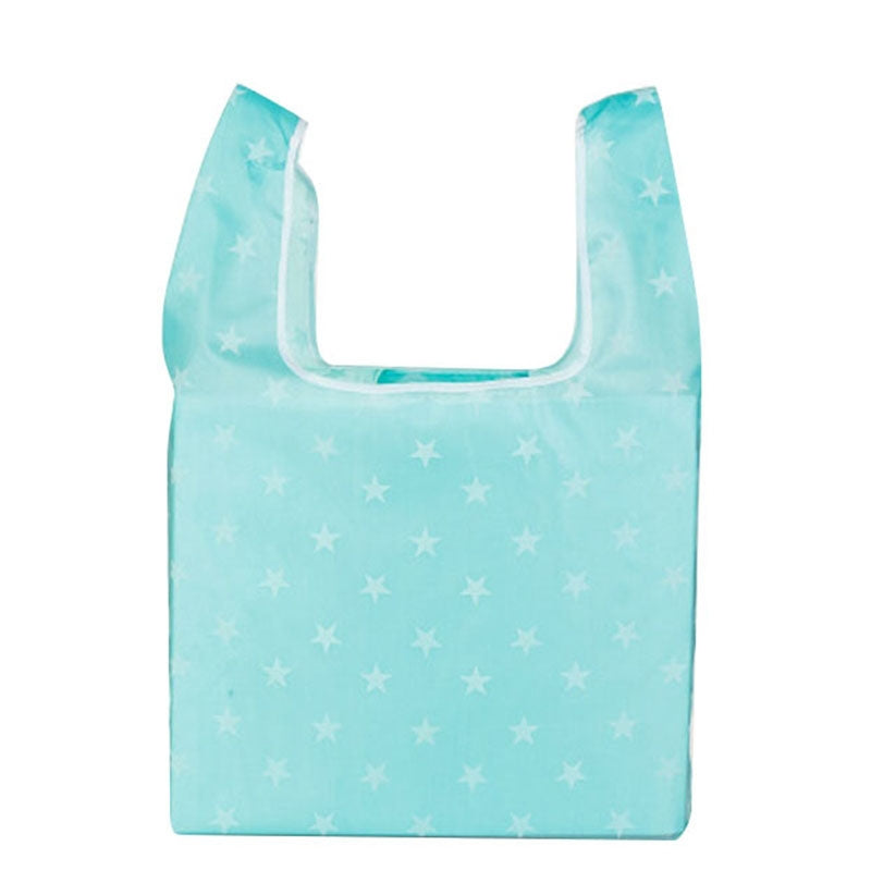 ELECTROPRIME Printing Foldable Shopping Bag Large-Capacity Storage Bags(Light blue pentagram)