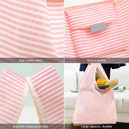 ELECTROPRIME Printing Foldable Shopping Bag Large-Capacity Storage Bags(Pink stripes)