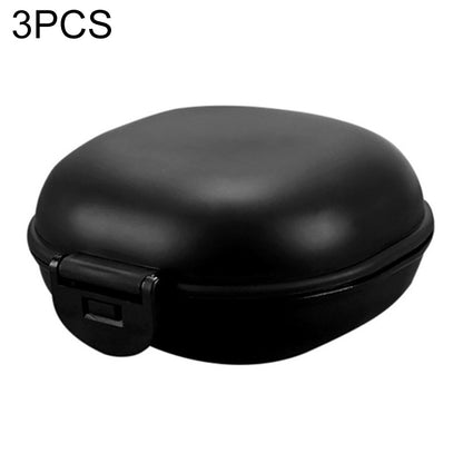 ELECTROPRIME 3 PCS Bathroom Dish Plate Case Home Shower Travel Hiking Holder Container Soap Box(black)