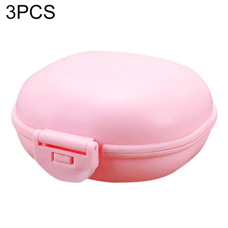 ELECTROPRIME 3 PCS Bathroom Dish Plate Case Home Shower Travel Hiking Holder Container Soap Box(pink)