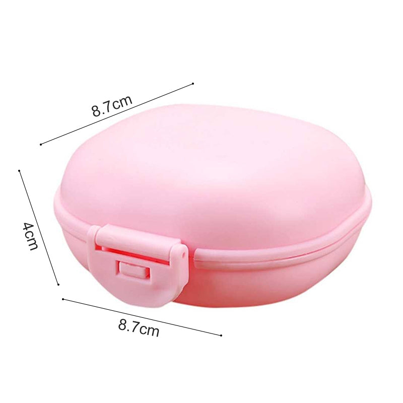 ELECTROPRIME 3 PCS Bathroom Dish Plate Case Home Shower Travel Hiking Holder Container Soap Box(pink)