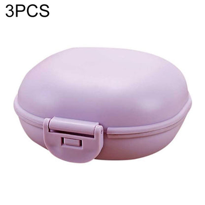 ELECTROPRIME 3 PCS Bathroom Dish Plate Case Home Shower Travel Hiking Holder Container Soap Box(purple)