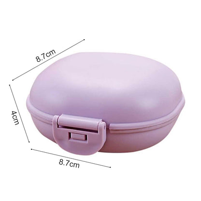 ELECTROPRIME 3 PCS Bathroom Dish Plate Case Home Shower Travel Hiking Holder Container Soap Box(purple)