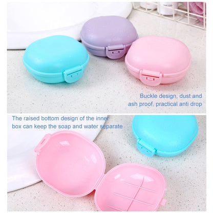 ELECTROPRIME 3 PCS Bathroom Dish Plate Case Home Shower Travel Hiking Holder Container Soap Box(purple)