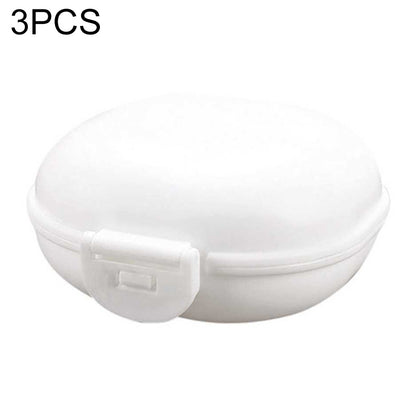 ELECTROPRIME 3 PCS Bathroom Dish Plate Case Home Shower Travel Hiking Holder Container Soap Box(white)