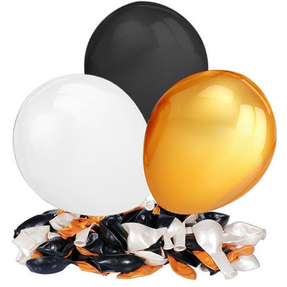 ELECTROPRIME 45 PCS 12 Inch Pearl Latex Balloons Birthday Wedding Party Decor with Colored Ribbon(Pink+gold+silver)