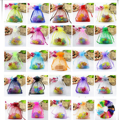 ELECTROPRIME 100 PCS Organza Gift Bags Jewelry Packaging Bag Wedding Party Decoration, Size: 7x9cm(D16 Lake Blue)