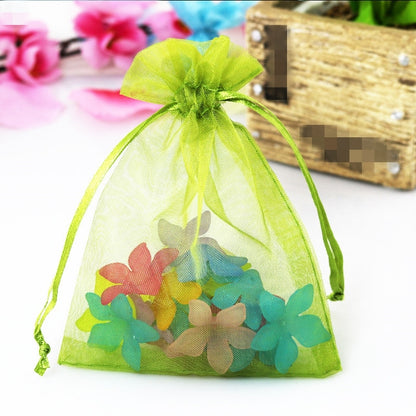 ELECTROPRIME 100 PCS Organza Gift Bags Jewelry Packaging Bag Wedding Party Decoration, Size: 7x9cm(D19 Olive Green)