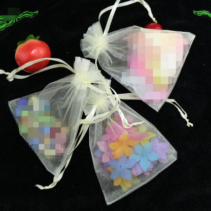 ELECTROPRIME 100 PCS Organza Gift Bags Jewelry Packaging Bag Wedding Party Decoration, Size: 7x9cm(D3 Beige White)