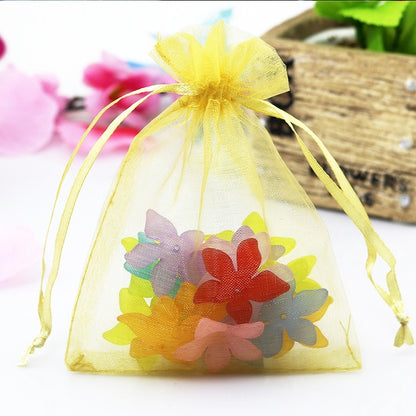 ELECTROPRIME 100 PCS Organza Gift Bags Jewelry Packaging Bag Wedding Party Decoration, Size: 7x9cm(D4 Gold)