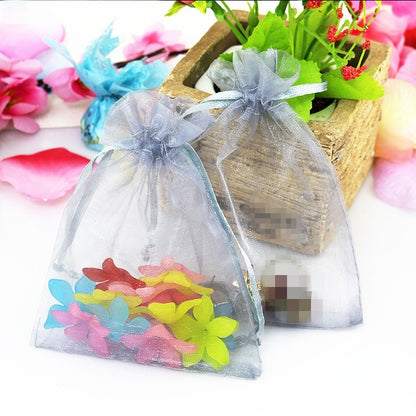 ELECTROPRIME 100 PCS Organza Gift Bags Jewelry Packaging Bag Wedding Party Decoration, Size: 7x9cm(D5 Silver Rrey)
