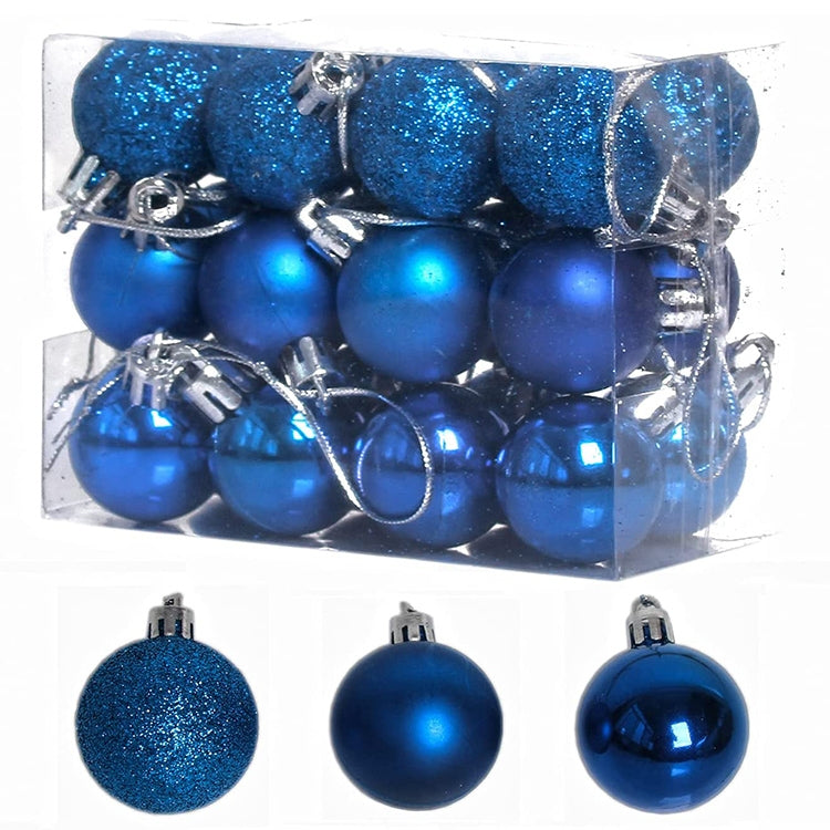 ELECTROPRIME 1 Box 3cm Home Christmas Tree Decor Ball Bauble Hanging Xmas Party Ornament Decorations(blue)