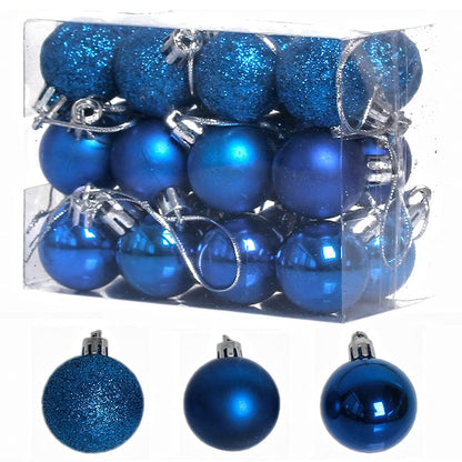 ELECTROPRIME 1 Box 3cm Home Christmas Tree Decor Ball Bauble Hanging Xmas Party Ornament Decorations(blue)