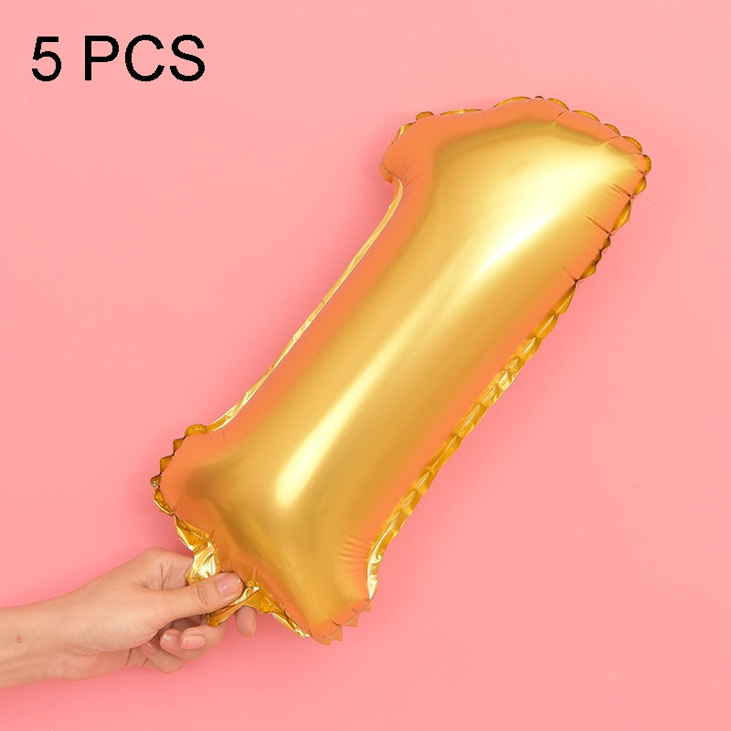 ELECTROPRIME 5 PCS 16 Inch Number Foil Balloons Happy Birthday Party Wedding Balloons